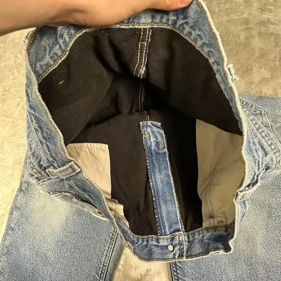 Distressed Vintage Carhartt Fleece Lined Denim Jeans Size 37 - Picture 4 of 8